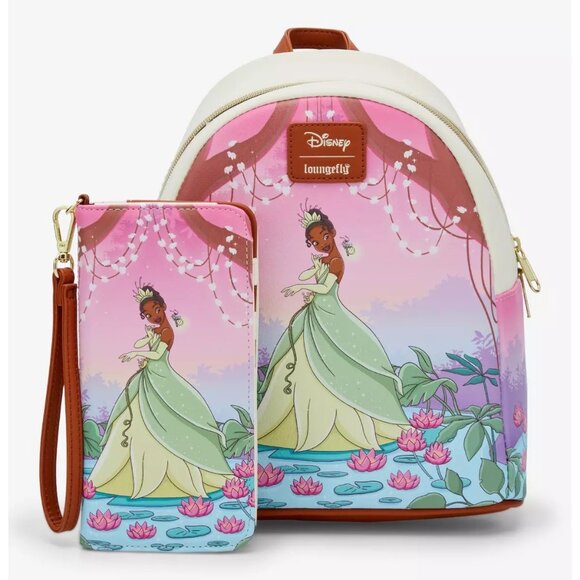 Loungefly The Princess & The Frog Tiana Bayou Sunset Mini Backpack & Wallet NWT main image 9